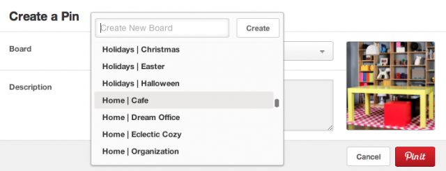 Pinterest Holiday and Home board names are grouped with keywords.